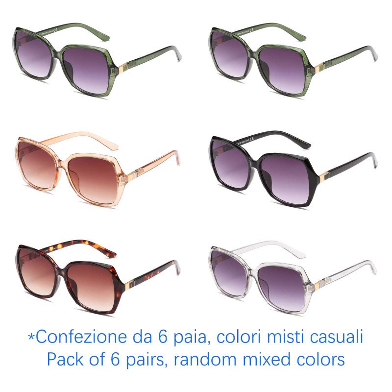Occhiali da sole - protezione 100% UV400 - N-2592A - Confezione da 6 Paia Occhiali da sole - protezione 100% UV400 - N-2592A - Confezione da 6 Paia