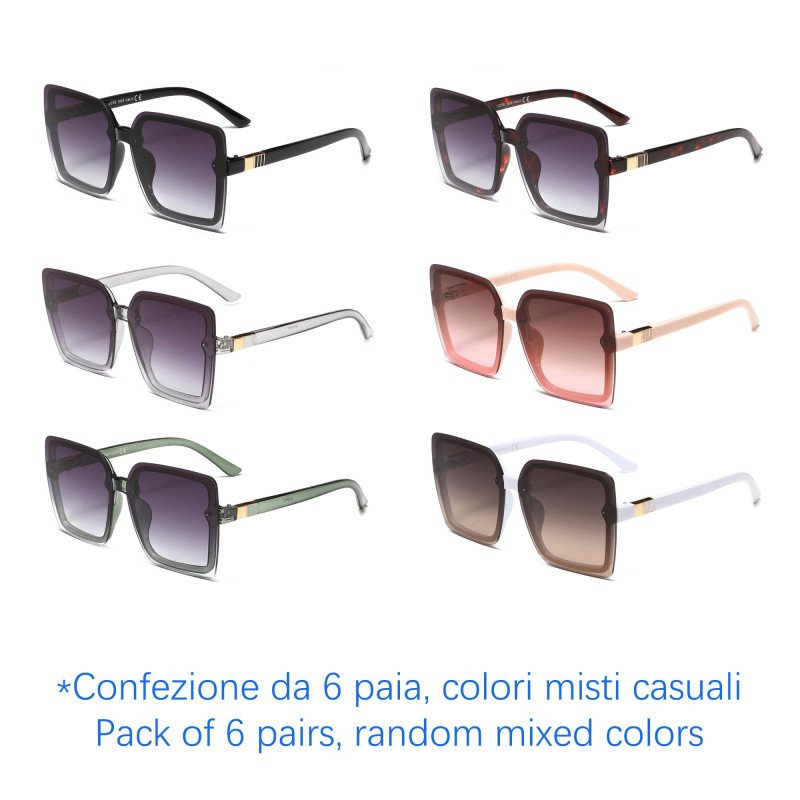 Occhiali da sole - protezione 100% UV400 - N-2607 - Confezione da 6 Paia Occhiali da sole - protezione 100% UV400 - N-2607 - Confezione da 6 Paia