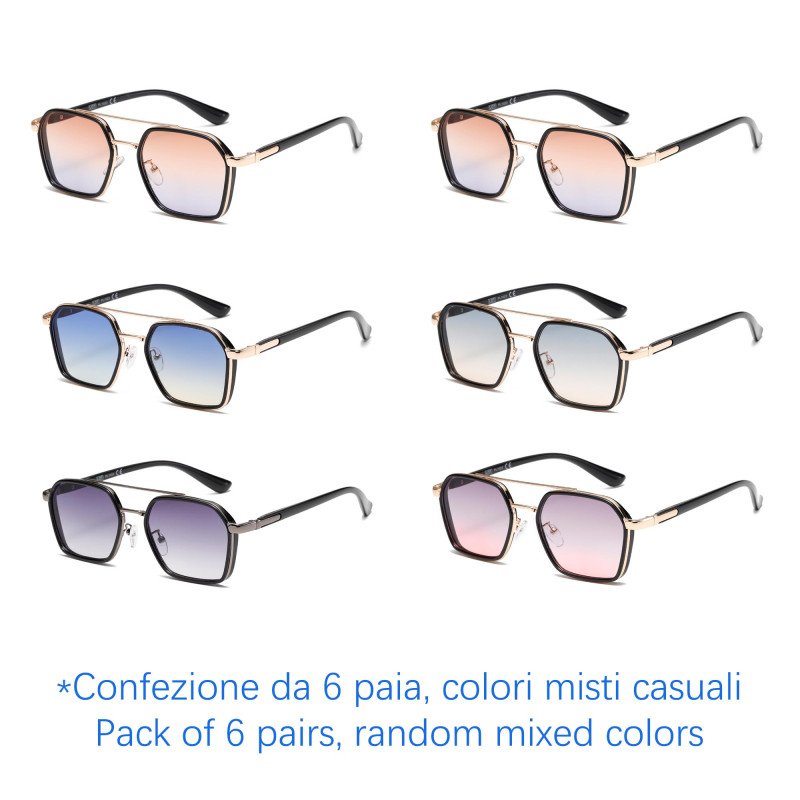 Occhiali da sole - protezione 100% UV400 - N-2610A - Confezione da 6 Paia Occhiali da sole - protezione 100% UV400 - N-2610A - Confezione da 6 Paia