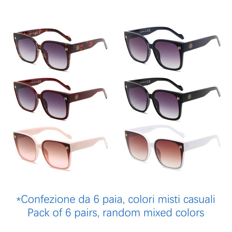 Occhiali da sole - protezione 100% UV400 - N-2612 - Confezione da 6 Paia Occhiali da sole - protezione 100% UV400 - N-2612 - Confezione da 6 Paia