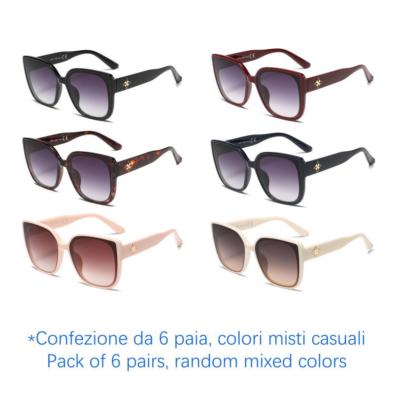 Occhiali da sole - protezione 100% UV400 - N-2616 - Confezione da 6 Paia Occhiali da sole - protezione 100% UV400 - N-2616 - Confezione da 6 Paia