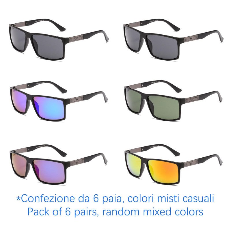 Occhiali da sole - protezione 100% UV400 - N-2617 - Confezione da 6 Paia Occhiali da sole - protezione 100% UV400 - N-2617 - Confezione da 6 Paia