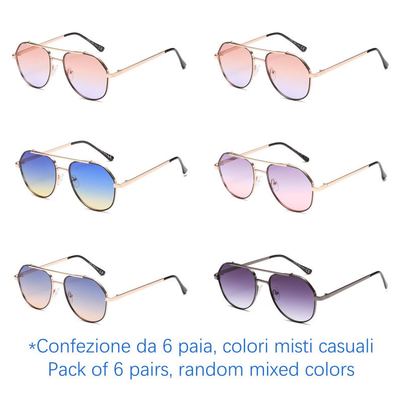 Occhiali da sole - protezione 100% UV400 - N-2623 - Confezione da 6 Paia Occhiali da sole - protezione 100% UV400 - N-2623 - Confezione da 6 Paia