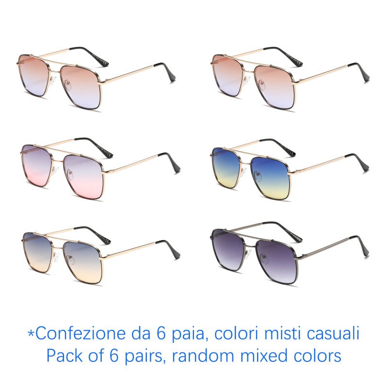 Occhiali da sole - protezione 100% UV400 - N-2624 - Confezione da 6 Paia Occhiali da sole - protezione 100% UV400 - N-2624 - Confezione da 6 Paia