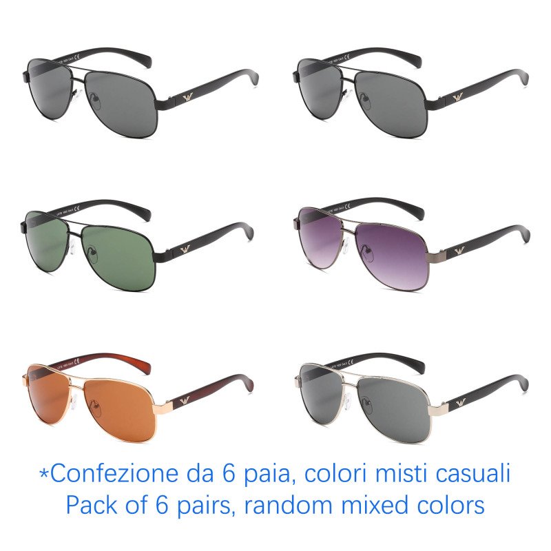 Occhiali da sole - protezione 100% UV400 - N-2625 - Confezione da 6 Paia Occhiali da sole - protezione 100% UV400 - N-2625 - Confezione da 6 Paia