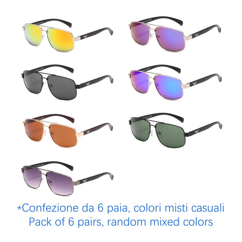 Occhiali da sole - protezione 100% UV400 - N-2627A - Confezione da 6 Paia Occhiali da sole - protezione 100% UV400 - N-2627A - Confezione da 6 Paia