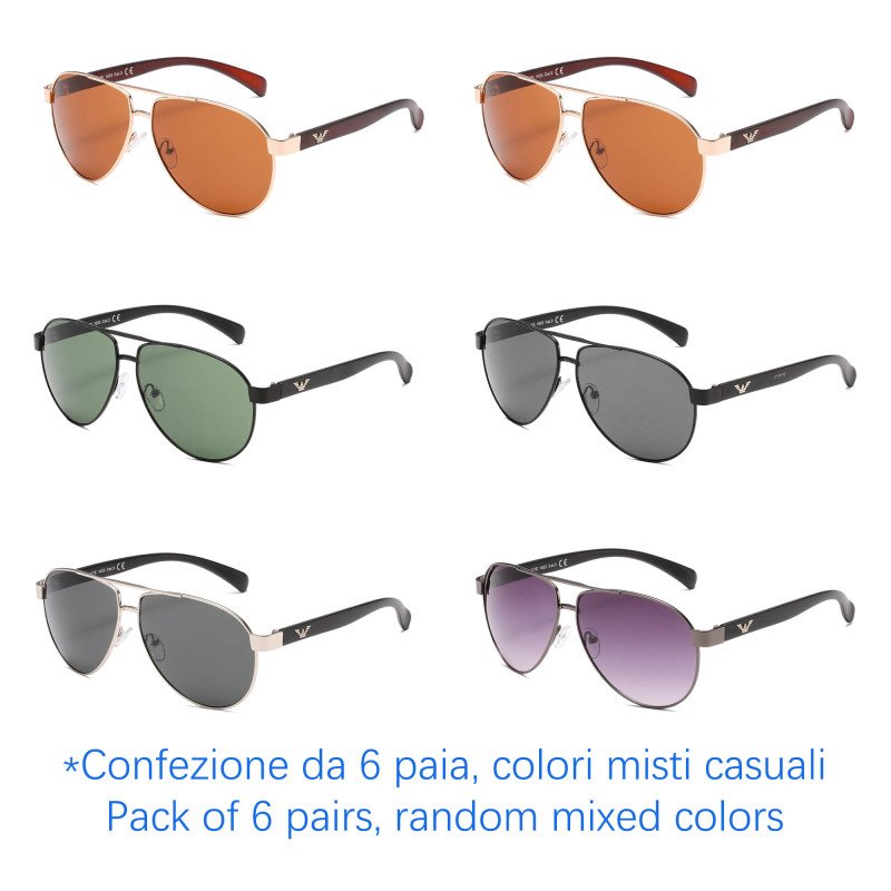 Occhiali da sole - protezione 100% UV400 - N-2628 - Confezione da 6 Paia Occhiali da sole - protezione 100% UV400 - N-2628 - Confezione da 6 Paia