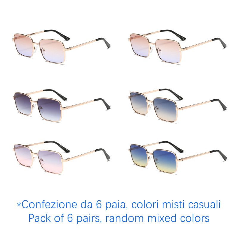 Occhiali da sole - protezione 100% UV400 - N-2633A - Confezione da 6 Paia Occhiali da sole - protezione 100% UV400 - N-2633A - Confezione da 6 Paia