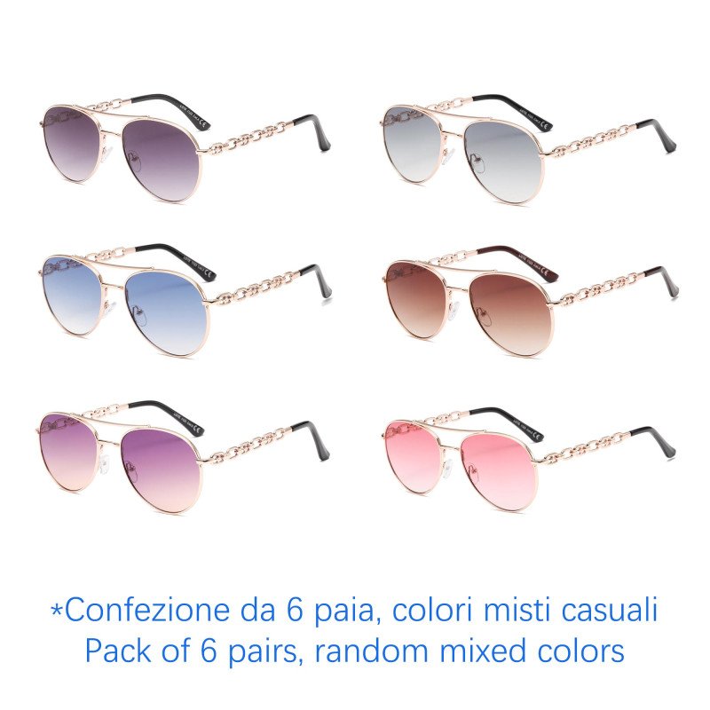 Occhiali da sole - protezione 100% UV400 - N-2638 - Confezione da 6 Paia Occhiali da sole - protezione 100% UV400 - N-2638 - Confezione da 6 Paia