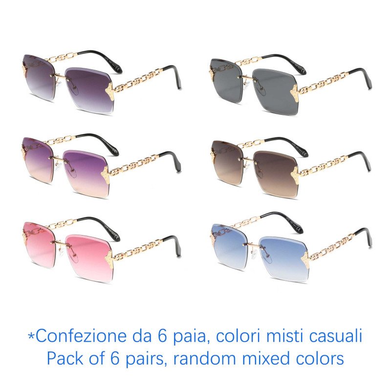 Occhiali da sole - protezione 100% UV400 - N-2641 - Confezione da 6 Paia Occhiali da sole - protezione 100% UV400 - N-2641 - Confezione da 6 Paia