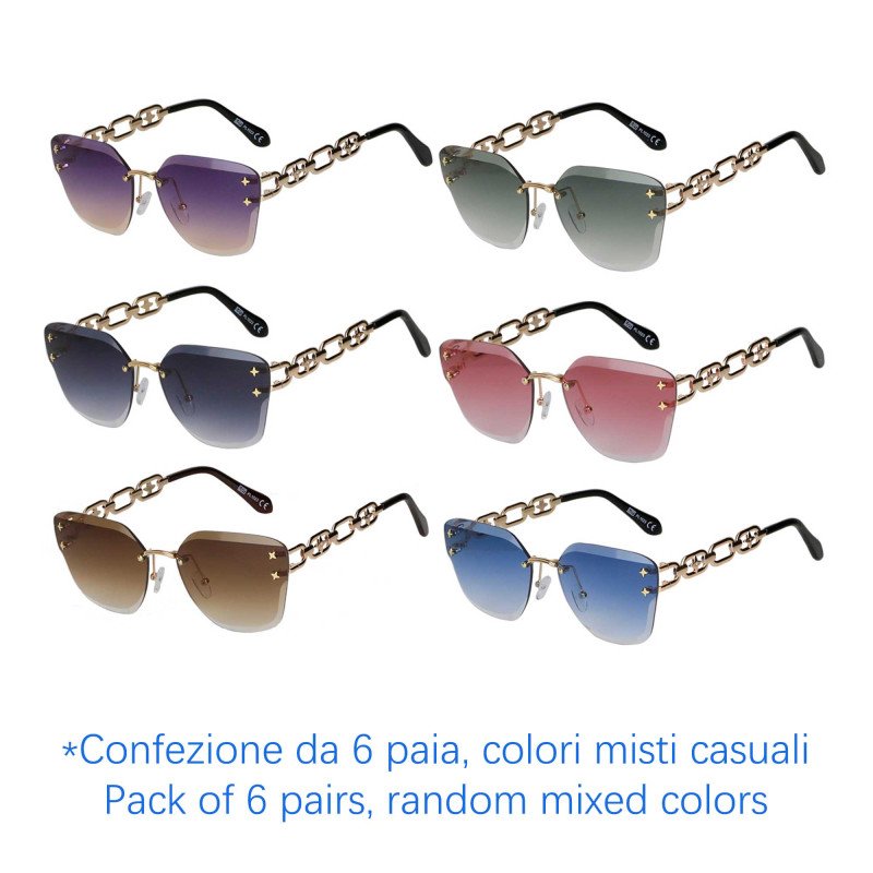 Occhiali da sole - protezione 100% UV400 - N-2642 - Confezione da 6 Paia Occhiali da sole - protezione 100% UV400 - N-2642 - Confezione da 6 Paia