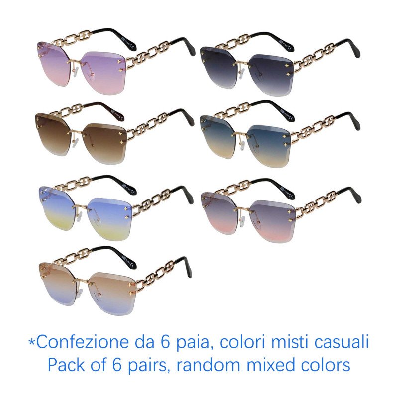 Occhiali da sole - protezione 100% UV400 - N-2643 - Confezione da 6 Paia Occhiali da sole - protezione 100% UV400 - N-2643 - Confezione da 6 Paia