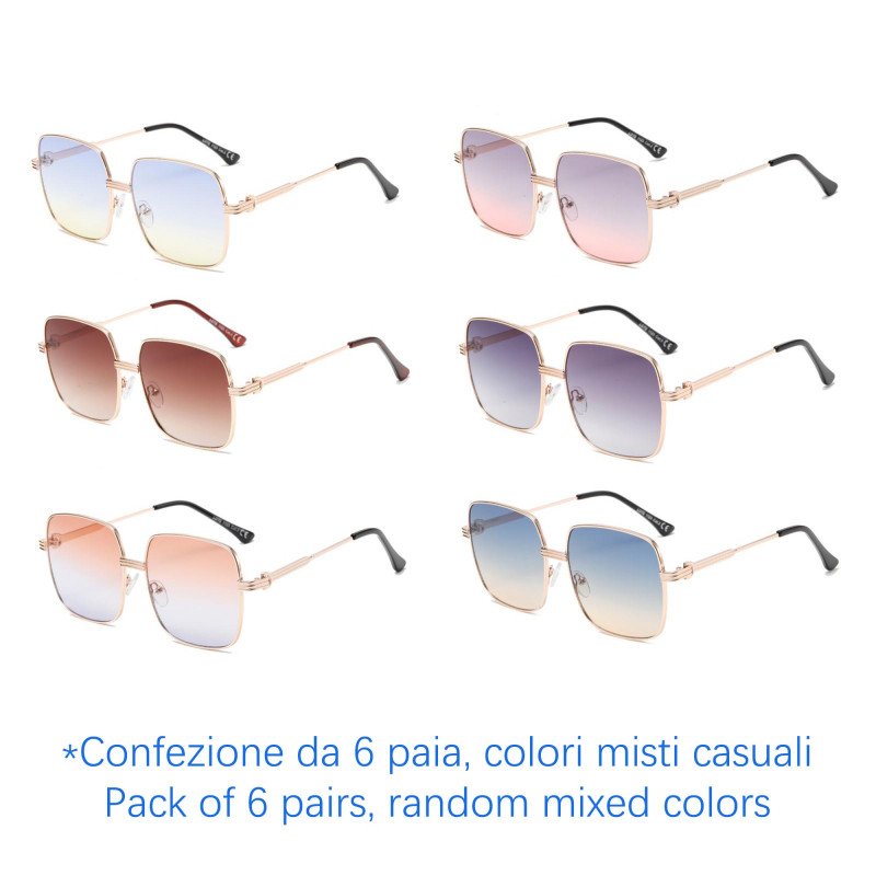 Occhiali da sole - protezione 100% UV400 - N-2644A - Confezione da 6 Paia Occhiali da sole - protezione 100% UV400 - N-2644A - Confezione da 6 Paia
