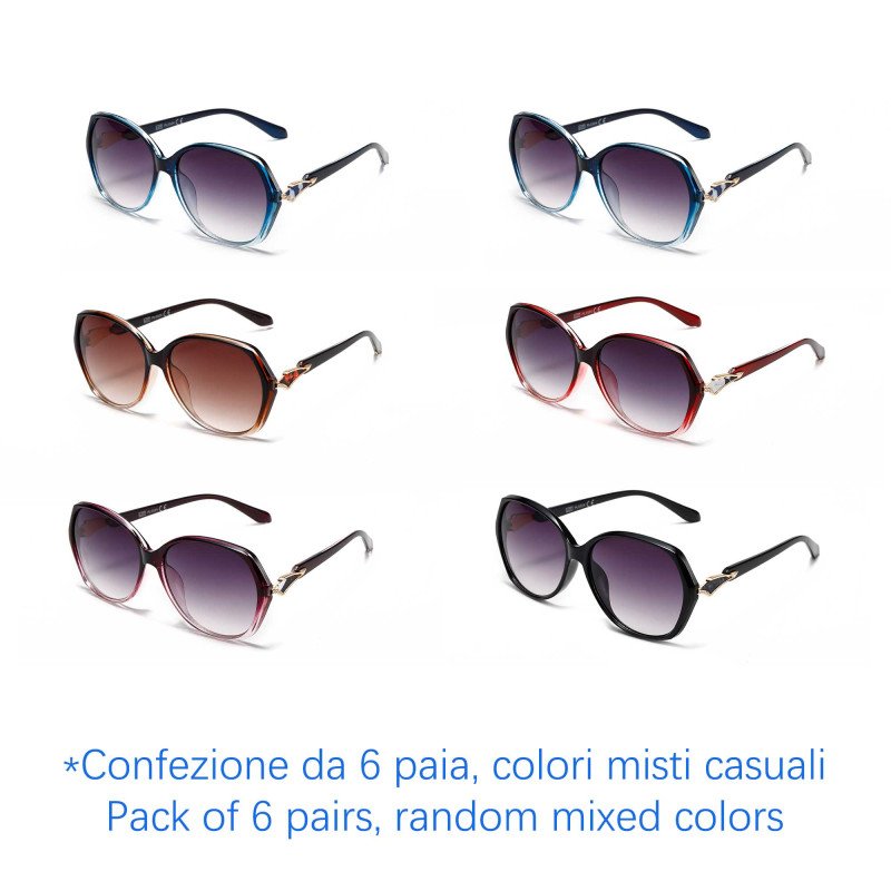 Occhiali da sole - protezione 100% UV400 - N-2662 - Confezione da 6 Paia Occhiali da sole - protezione 100% UV400 - N-2662 - Confezione da 6 Paia