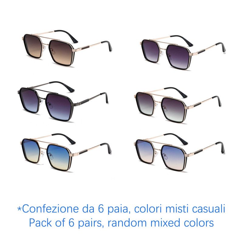 Occhiali da sole - protezione 100% UV400 - N-2670 - Confezione da 6 Paia Occhiali da sole - protezione 100% UV400 - N-2670 - Confezione da 6 Paia