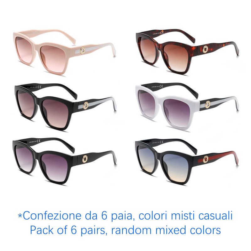 Occhiali da sole - protezione 100% UV400 - N-2675 - Confezione da 6 Paia Occhiali da sole - protezione 100% UV400 - N-2675 - Confezione da 6 Paia