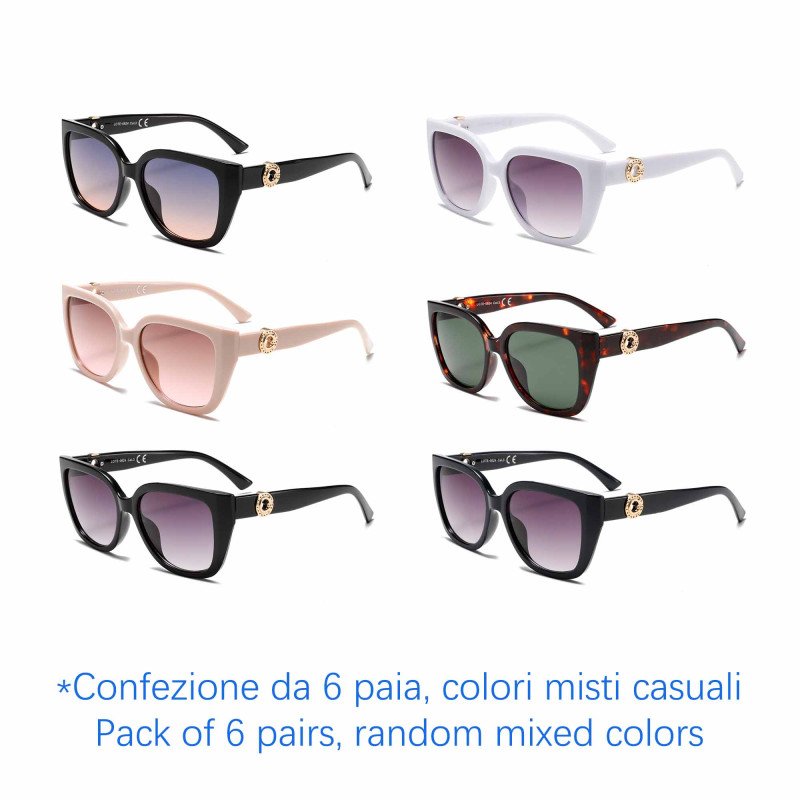 Occhiali da sole - protezione 100% UV400 - N-2677 - Confezione da 6 Paia Occhiali da sole - protezione 100% UV400 - N-2677 - Confezione da 6 Paia