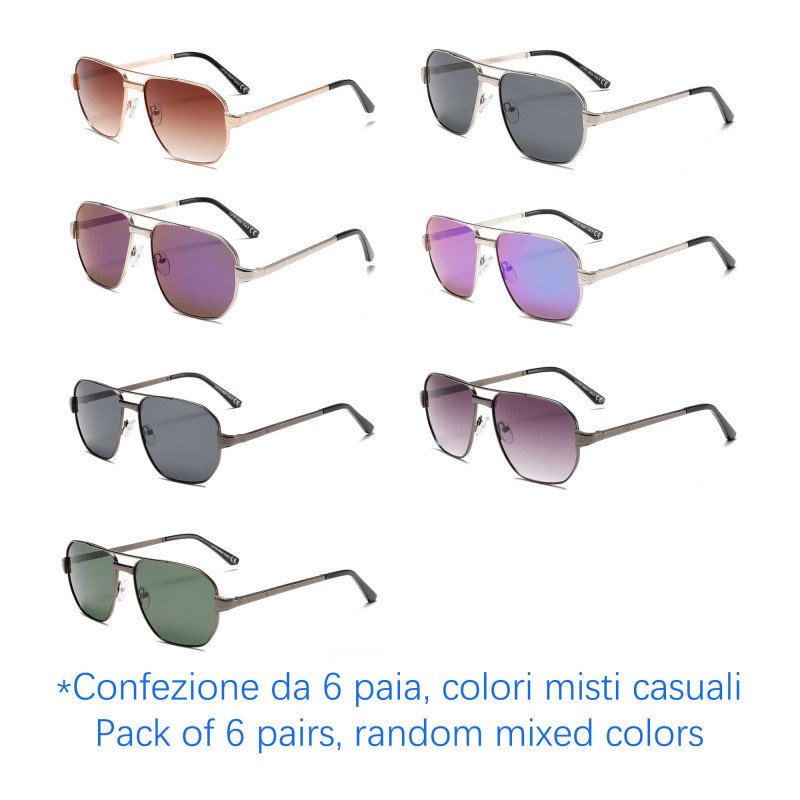 Occhiali da sole - protezione 100% UV400 - N-2689 - Confezione da 6 Paia Occhiali da sole - protezione 100% UV400 - N-2689 - Confezione da 6 Paia