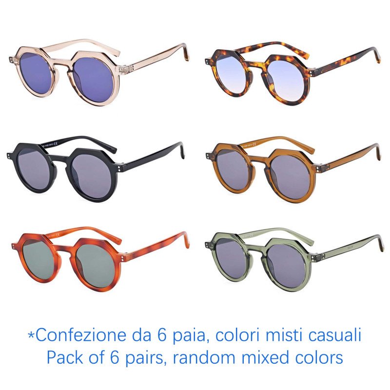 Occhiali da sole - protezione 100% UV400 - N-354 - Confezione da 6 Paia Occhiali da sole - protezione 100% UV400 - N-354 - Confezione da 6 Paia