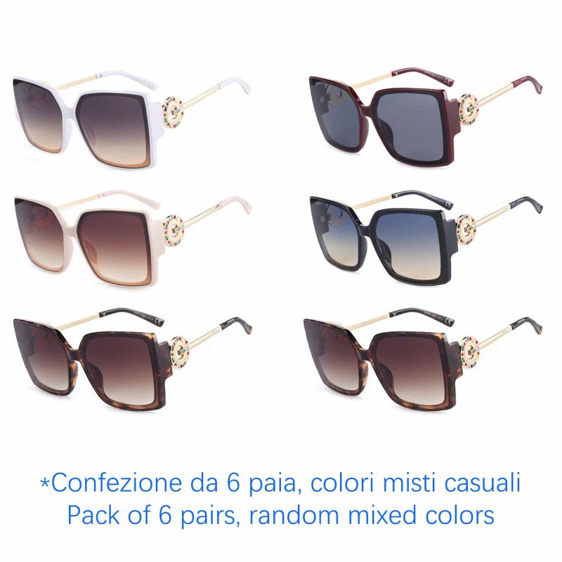 Occhiali da sole - protezione 100% UV400 - N-3808 - Confezione da 6 Paia Occhiali da sole - protezione 100% UV400 - N-3808 - Confezione da 6 Paia