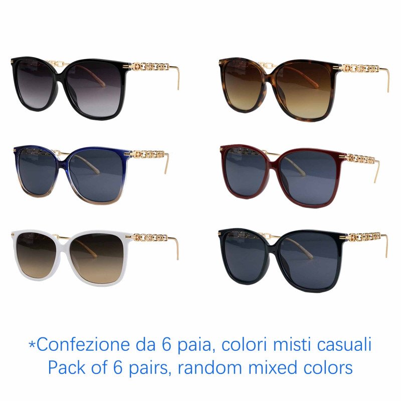 Occhiali da sole - protezione 100% UV400 - N-3809 - Confezione da 6 Paia Occhiali da sole - protezione 100% UV400 - N-3809 - Confezione da 6 Paia