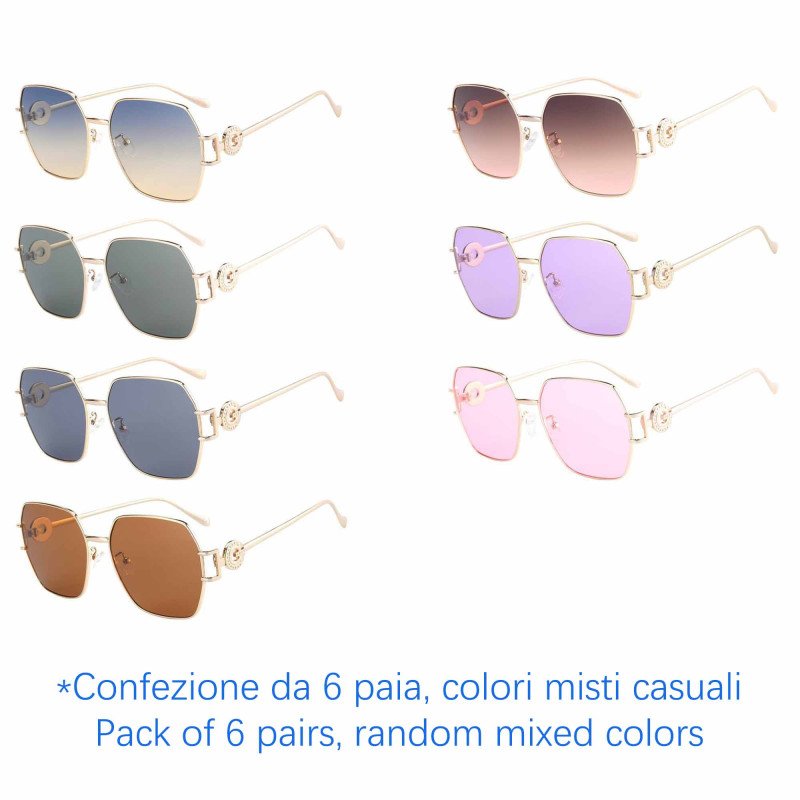 Occhiali da sole - protezione 100% UV400 - N-3812 - Confezione da 6 Paia Occhiali da sole - protezione 100% UV400 - N-3812 - Confezione da 6 Paia