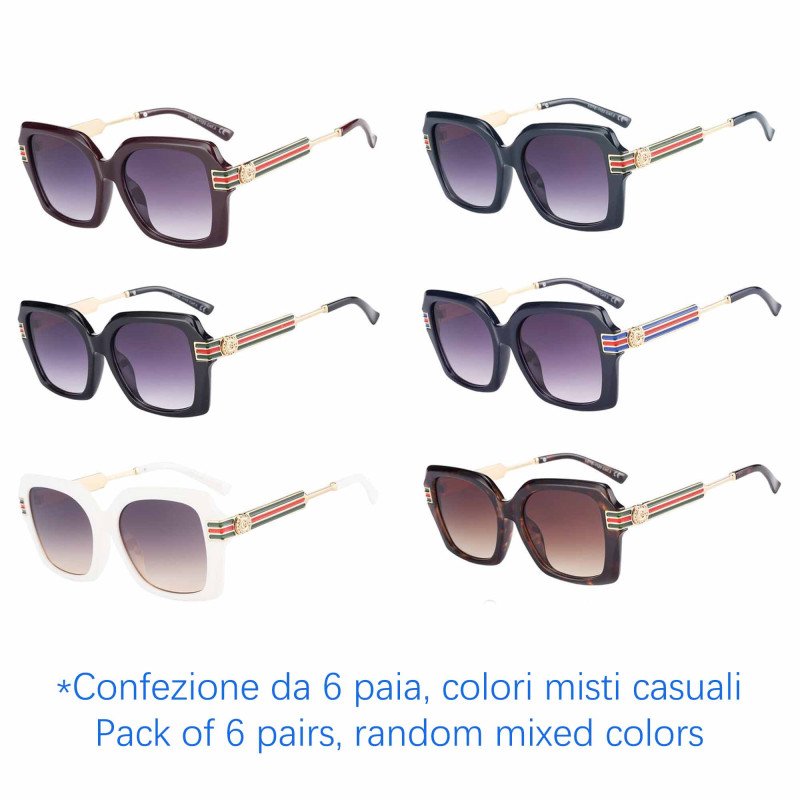 Occhiali da sole - protezione 100% UV400 - N-3813 - Confezione da 6 Paia Occhiali da sole - protezione 100% UV400 - N-3813 - Confezione da 6 Paia