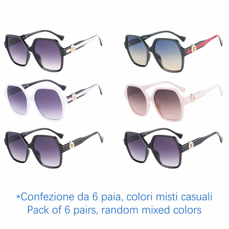 Occhiali da sole - protezione 100% UV400 - N-3814 - Confezione da 6 Paia Occhiali da sole - protezione 100% UV400 - N-3814 - Confezione da 6 Paia