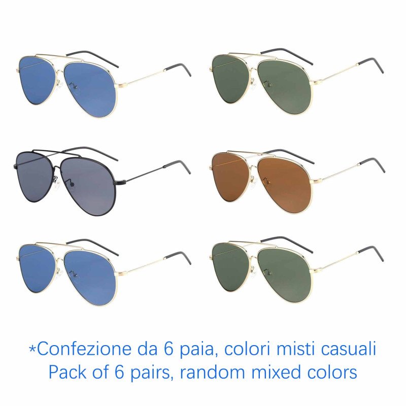 Occhiali da sole - protezione 100% UV400 - N-3815 - Confezione da 6 Paia Occhiali da sole - protezione 100% UV400 - N-3815 - Confezione da 6 Paia