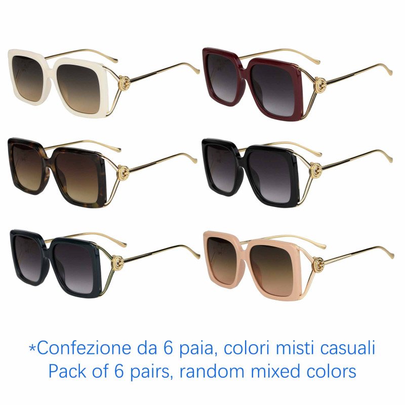 Occhiali da sole - protezione 100% UV400 - N-3818 - Confezione da 6 Paia Occhiali da sole - protezione 100% UV400 - N-3818 - Confezione da 6 Paia