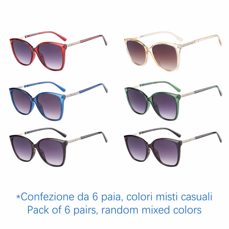 Occhiali da sole - protezione 100% UV400 - N-3820 - Confezione da 6 Paia Occhiali da sole - protezione 100% UV400 - N-3820 - Confezione da 6 Paia