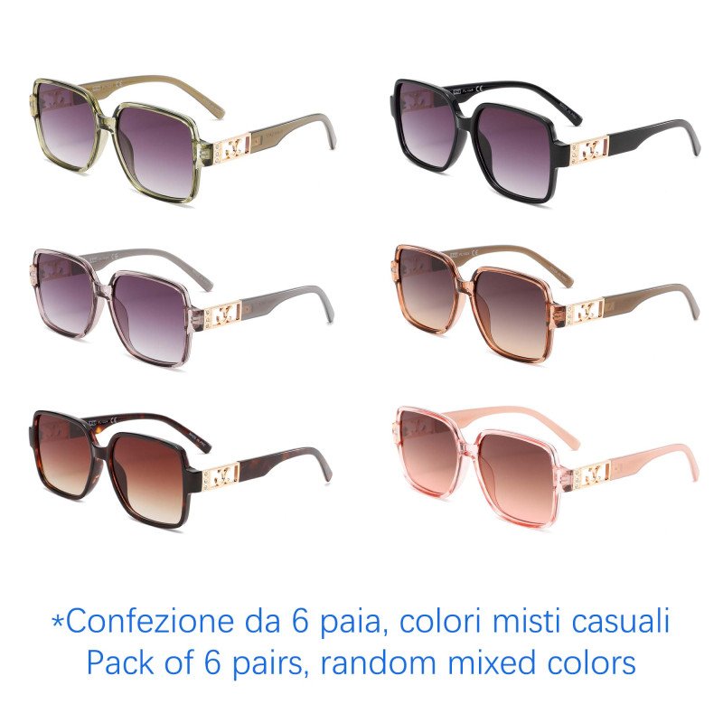 Occhiali da sole - protezione 100% UV400 - N-3837 - Confezione da 6 Paia Occhiali da sole - protezione 100% UV400 - N-3837 - Confezione da 6 Paia