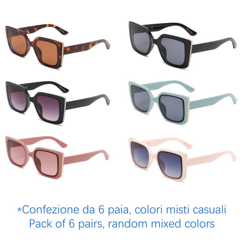 Occhiali da sole - protezione 100% UV400 - N-3839 - Confezione da 6 Paia Occhiali da sole - protezione 100% UV400 - N-3839 - Confezione da 6 Paia