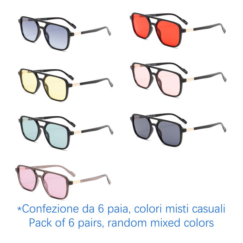 Occhiali da sole - protezione 100% UV400 - N-3841A - Confezione da 6 Paia Occhiali da sole - protezione 100% UV400 - N-3841A - Confezione da 6 Paia
