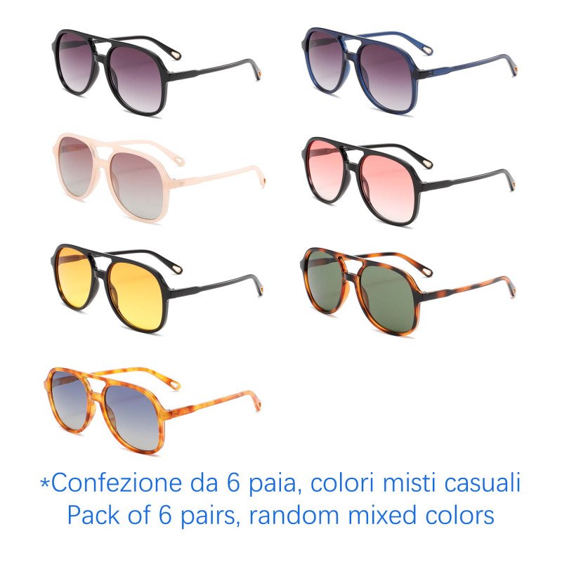Occhiali da sole - protezione 100% UV400 - N-3842 - Confezione da 6 Paia Occhiali da sole - protezione 100% UV400 - N-3842 - Confezione da 6 Paia