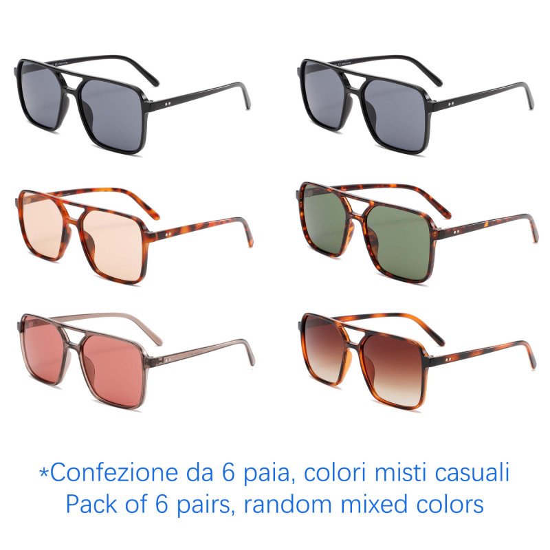 Occhiali da sole - protezione 100% UV400 - N-3844 - Confezione da 6 Paia Occhiali da sole - protezione 100% UV400 - N-3844 - Confezione da 6 Paia