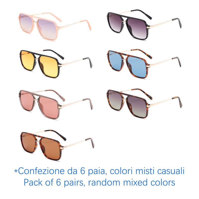 Sunglasses - protection 100% UV - N-3845 - Wholesale Pack of 6