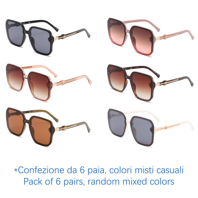 Occhiali da sole - protezione 100% UV400 - N-3851 - Confezione da 6 Paia Occhiali da sole - protezione 100% UV400 - N-3851 - Confezione da 6 Paia