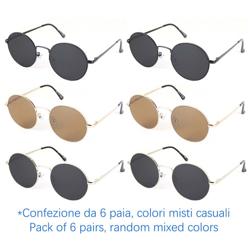 Occhiali da sole - protezione 100% UV400 - N-562 - Confezione da 6 Paia Occhiali da sole - protezione 100% UV400 - N-562 - Confezione da 6 Paia