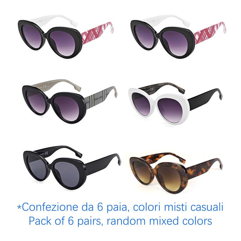 Occhiali da sole - protezione 100% UV400 - N-582 - Confezione da 6 Paia Occhiali da sole - protezione 100% UV400 - N-582 - Confezione da 6 Paia