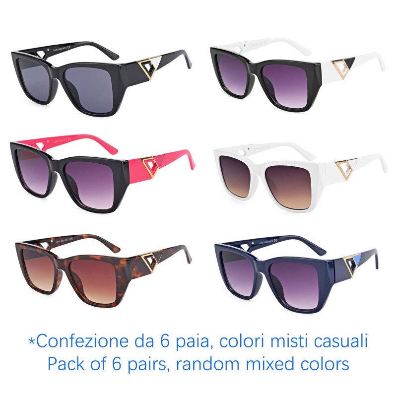 Occhiali da sole - protezione 100% UV400 - N-599 - Confezione da 6 Paia Occhiali da sole - protezione 100% UV400 - N-599 - Confezione da 6 Paia
