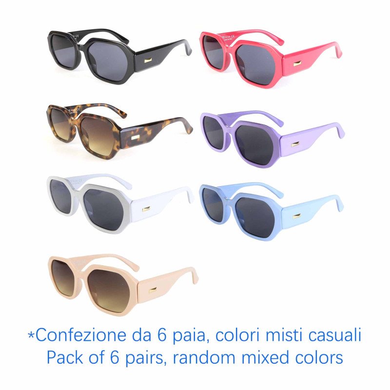 Occhiali da sole - protezione 100% UV400 - N-654 - Confezione da 6 Paia Occhiali da sole - protezione 100% UV400 - N-654 - Confezione da 6 Paia