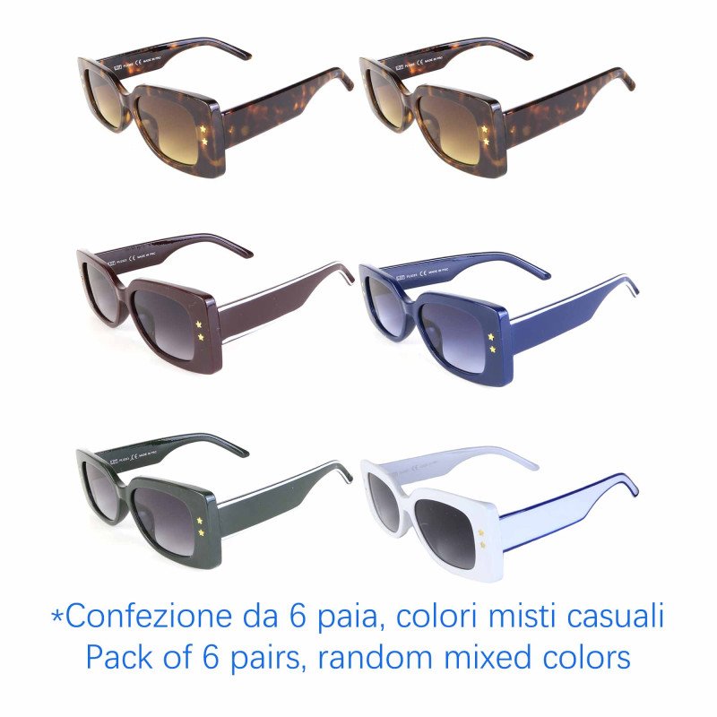 Occhiali da sole - protezione 100% UV400 - N-876 - Confezione da 6 Paia Occhiali da sole - protezione 100% UV400 - N-876 - Confezione da 6 Paia