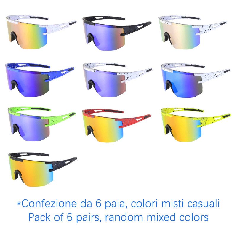 Occhiali da sole - Sportivi - N-8873 - Confezione da 6 Paia