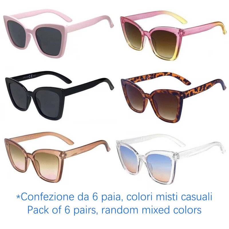 Occhiali da sole - protezione 100% UV400 - N-K146 - Confezione da 6 Paia Occhiali da sole - protezione 100% UV400 - N-K146 - Confezione da 6 Paia