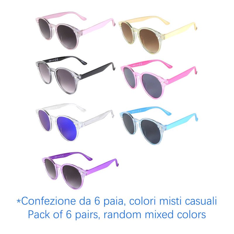 Occhiali da sole - protezione 100% UV400 - N-K199 - Confezione da 6 Paia Occhiali da sole - protezione 100% UV400 - N-K199 - Confezione da 6 Paia